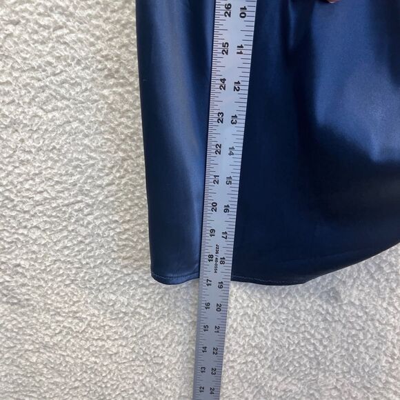 Cider Navy Blue Side Ruched Mini Skirt Size Small - Picture 6 of 8